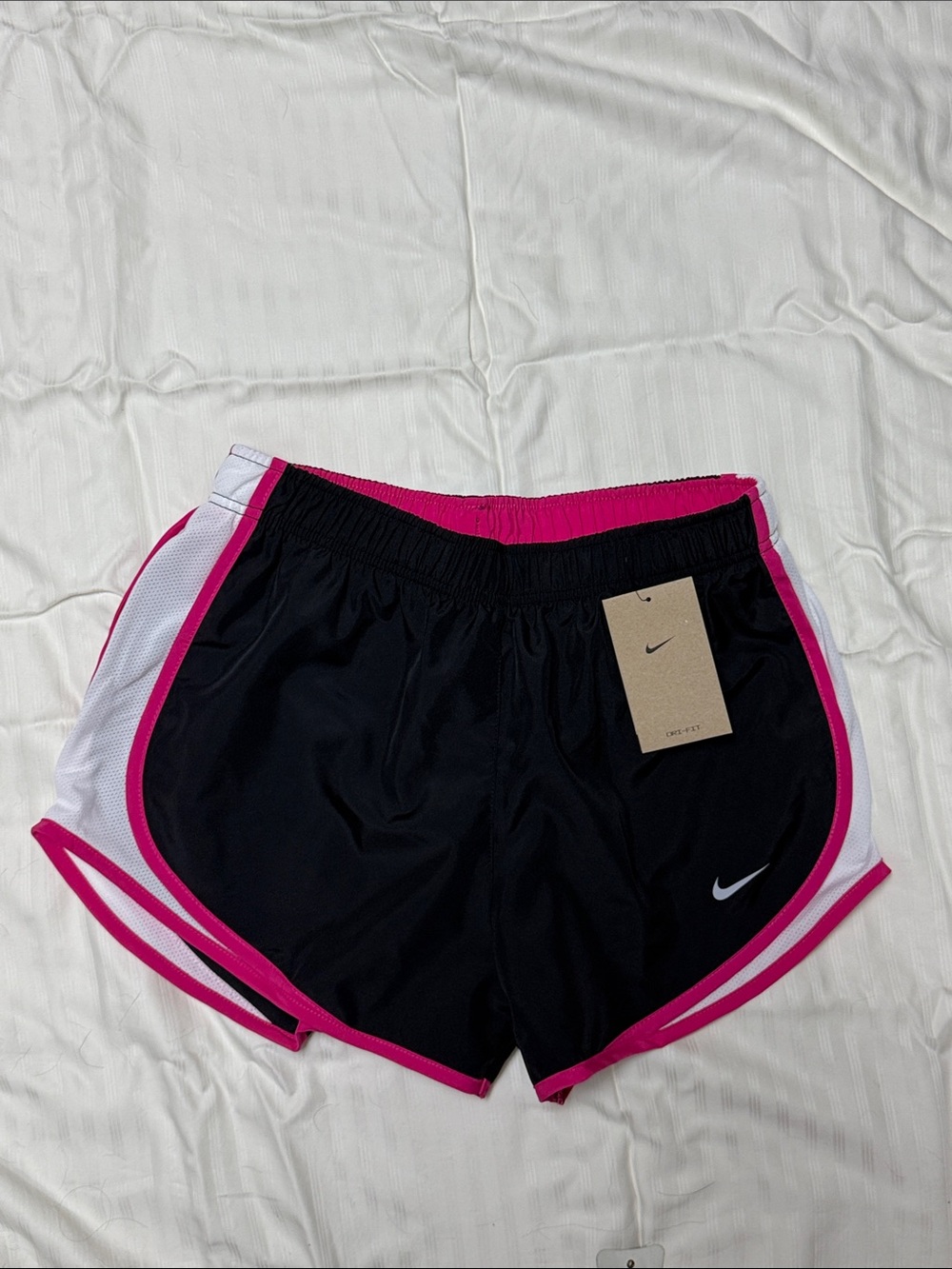 Nike Womens Dri-Fit Running Shorts - Black & Hot Pink
